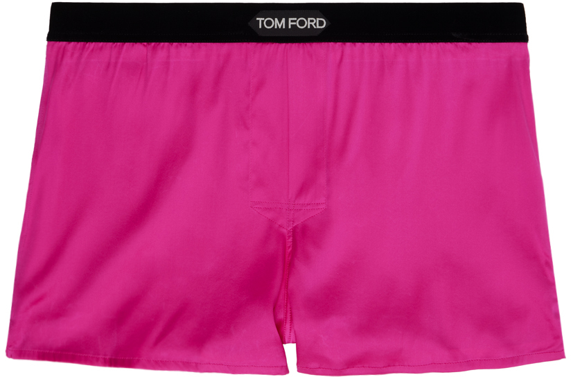 Tom Ford Pink Patch Boxers In 672 Hot Pink