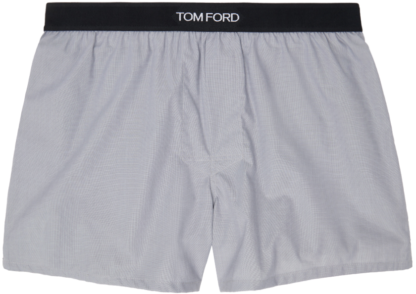 Tom Ford Grey Vented Boxers In 032 Mid Grey