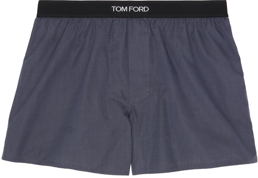 Tom Ford Gray Cotton Boxers In 010 Dark Grey