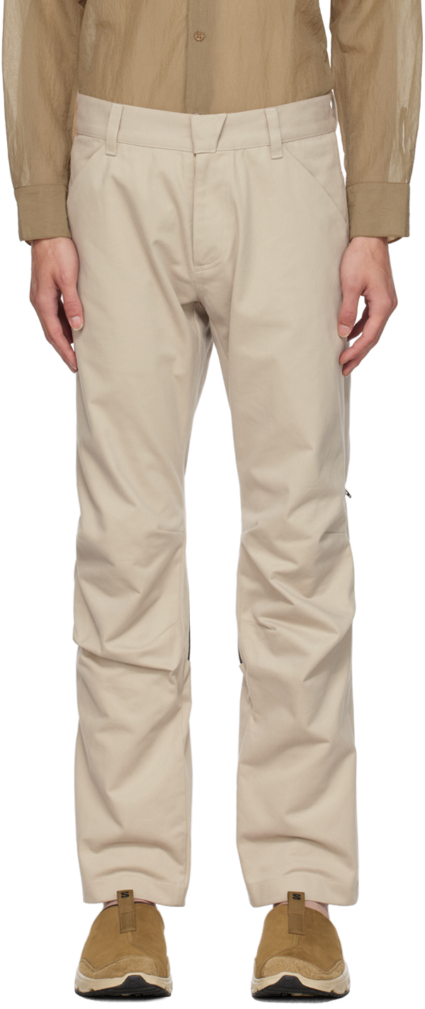 Olly Shinder Beige Zip Trousers In Stone