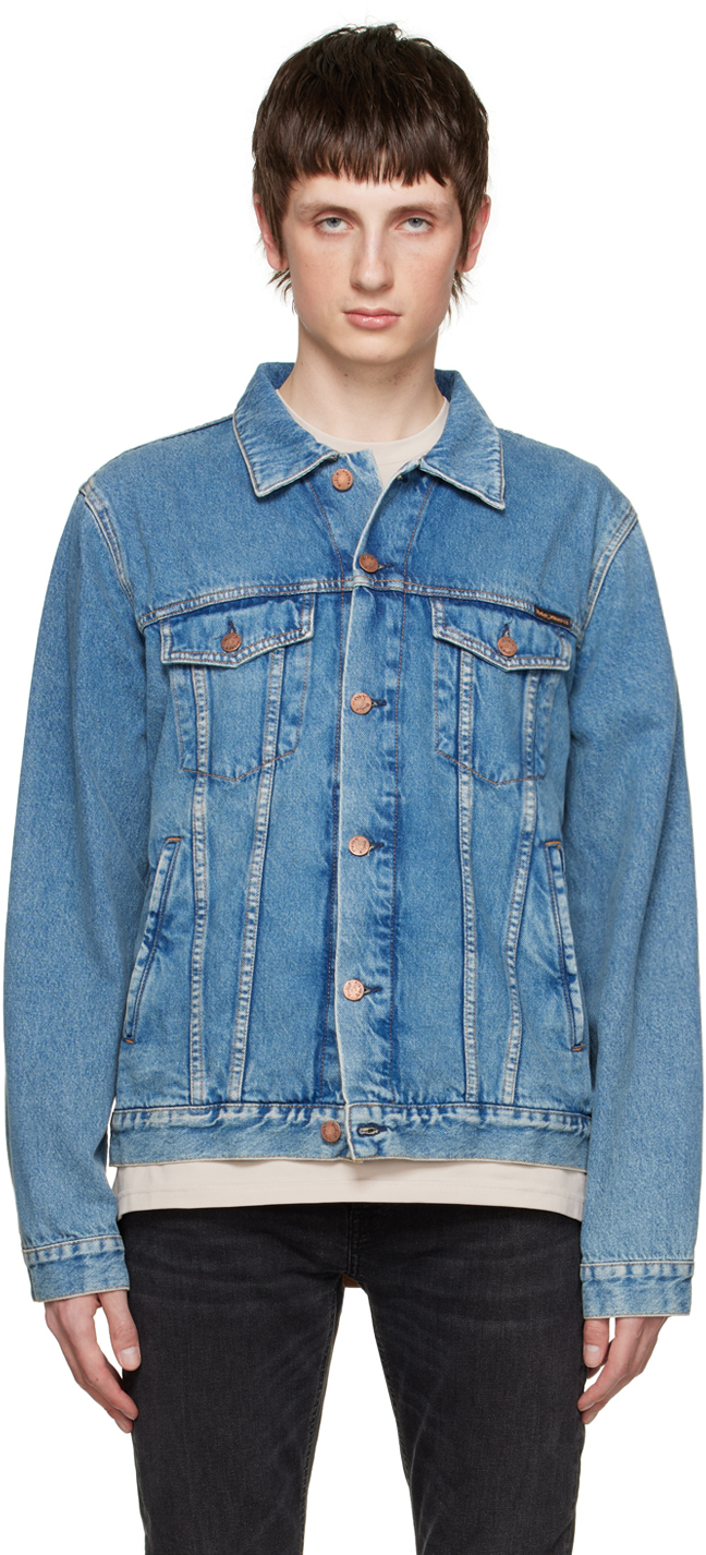 Blue Robby Denim Jacket by Nudie Jeans on Sale