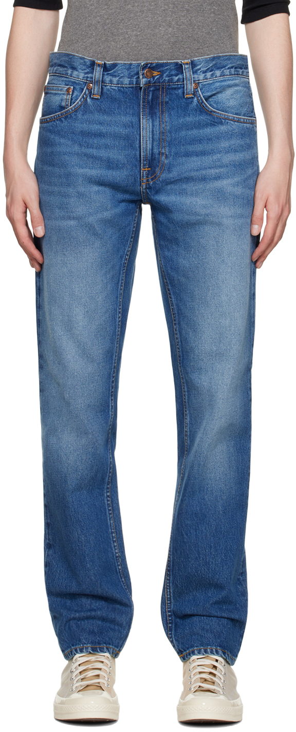 Nudie Jeans Blue Gritty Jackson Jeans In Blue Traces