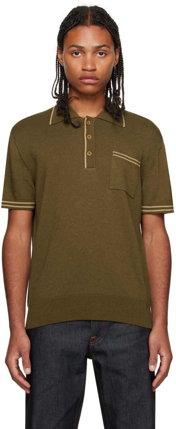 Green Frippe Polo by Nudie Jeans on Sale