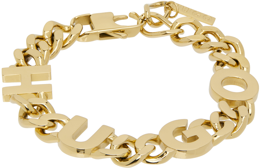 Hugo Gold Curb Chain Bracelet