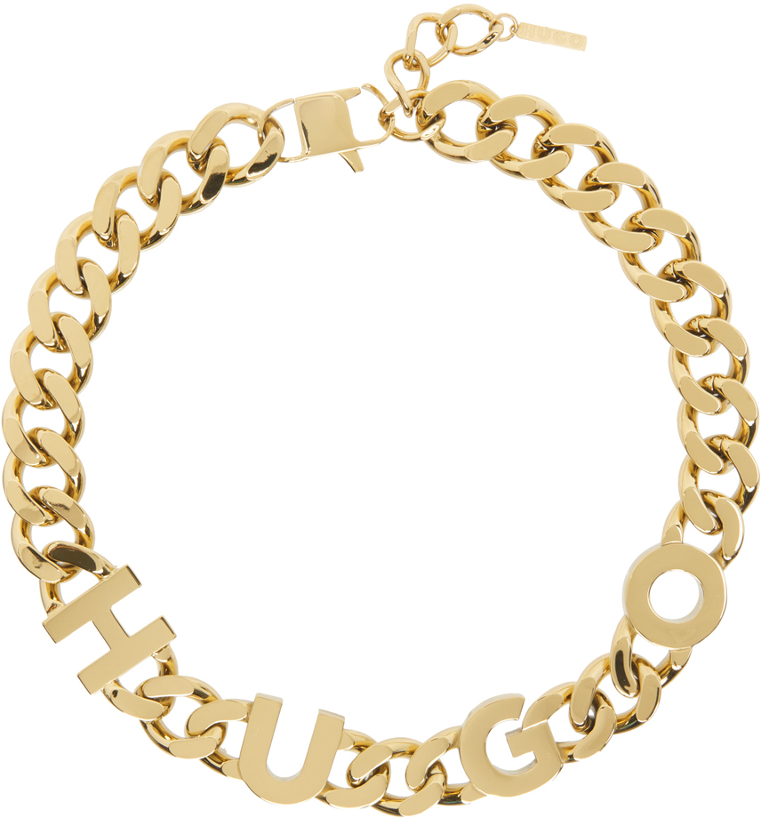 Hugo Gold Curb Chain Necklace