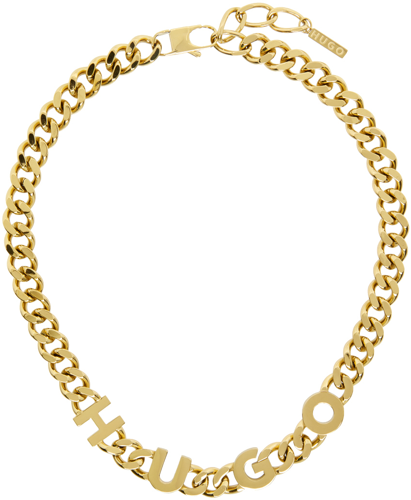 Hugo Gold Curb Chain Necklace
