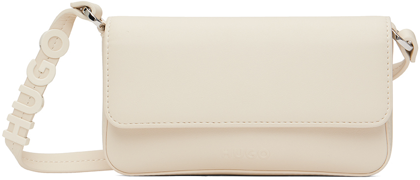 Hugo Off-white Embossed Phone Pouch In 110 - Open White