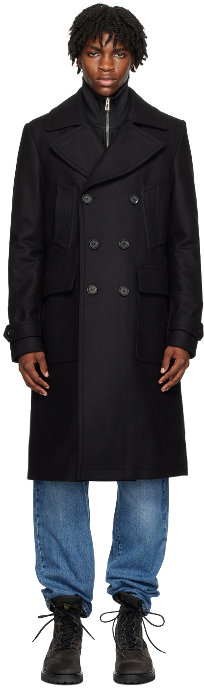 Belstaff Milford Double-breasted Wool-blend Coat In Black