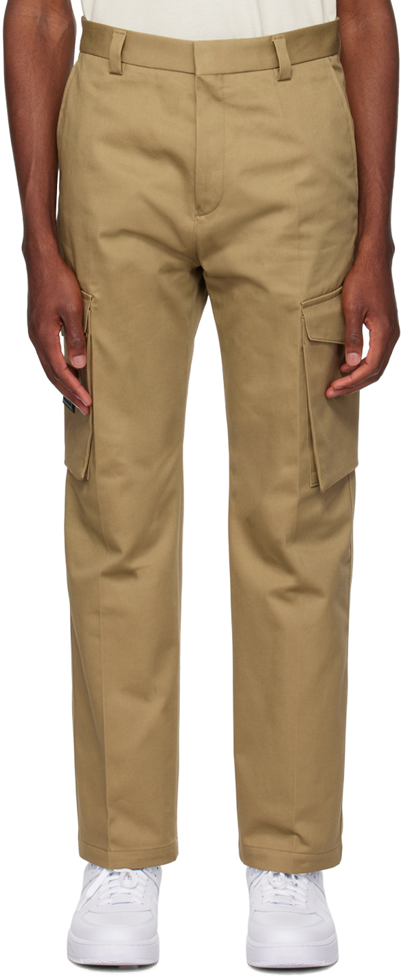 Hugo Brown Zip Cargo Pants In 242 - Open Brown