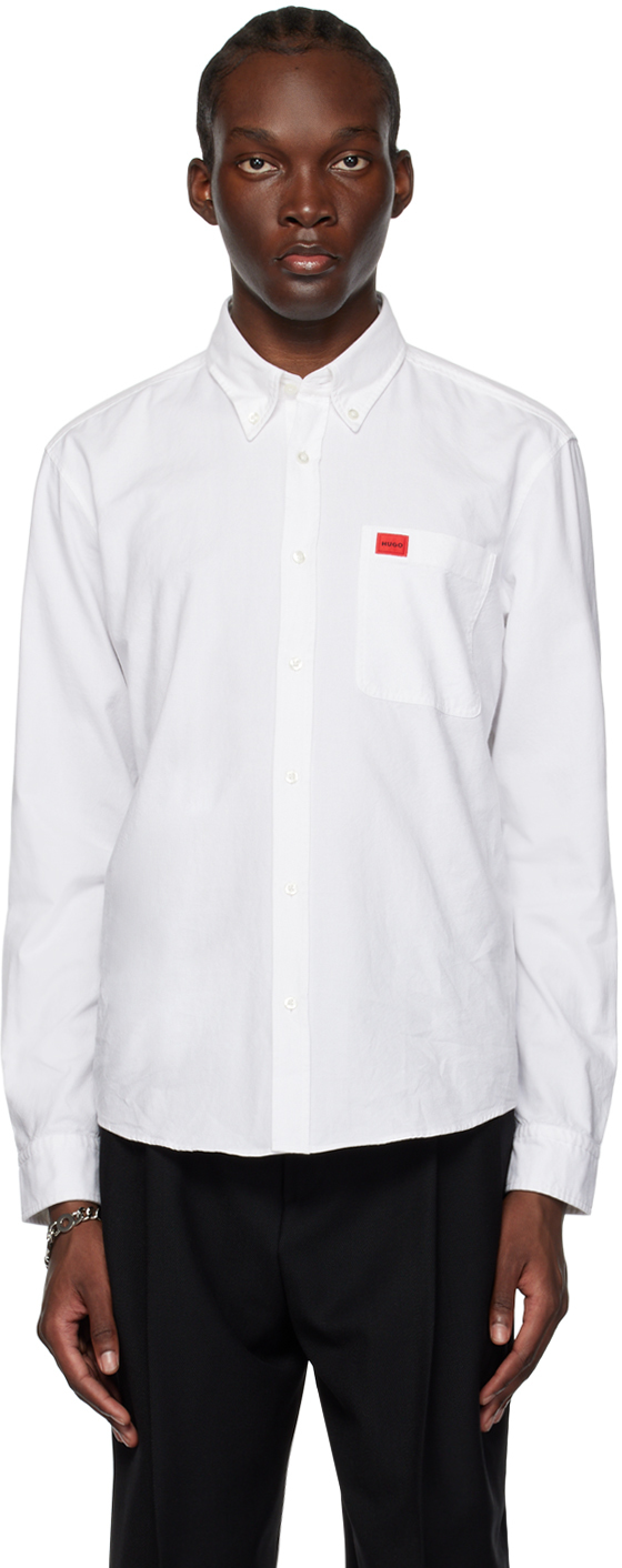 Hugo White Embroidered Shirt