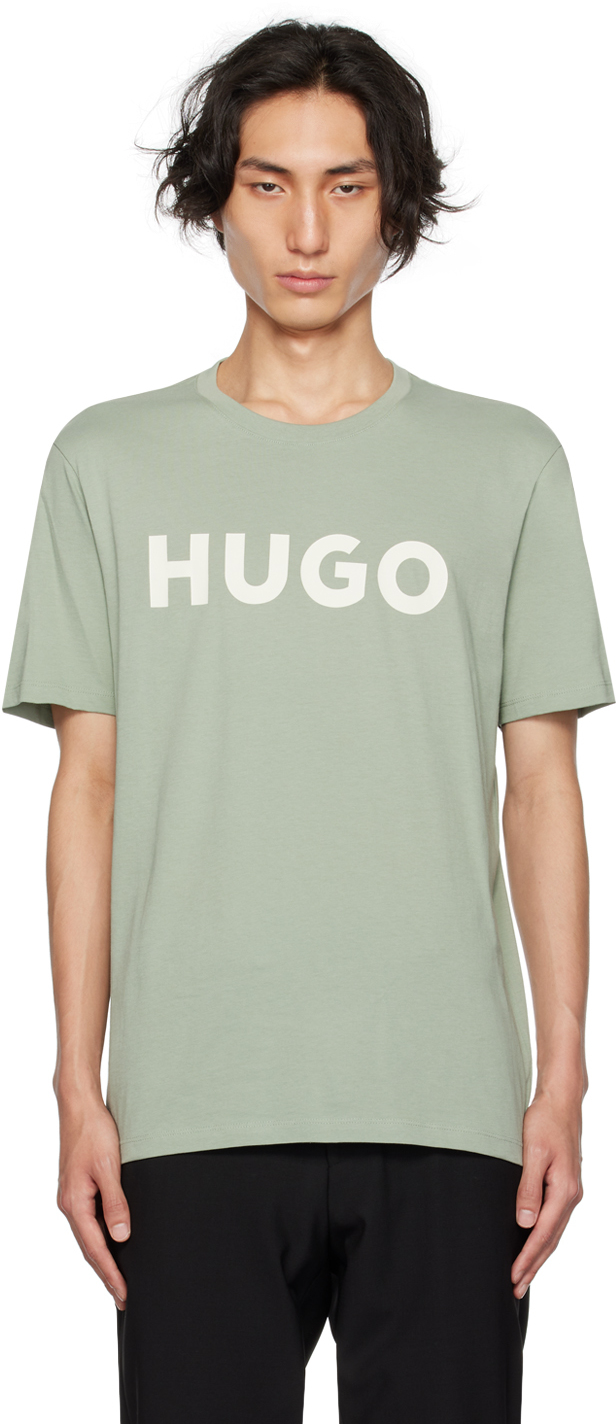 Hugo Green Printed T-shirt In 330 - Light/pastel G