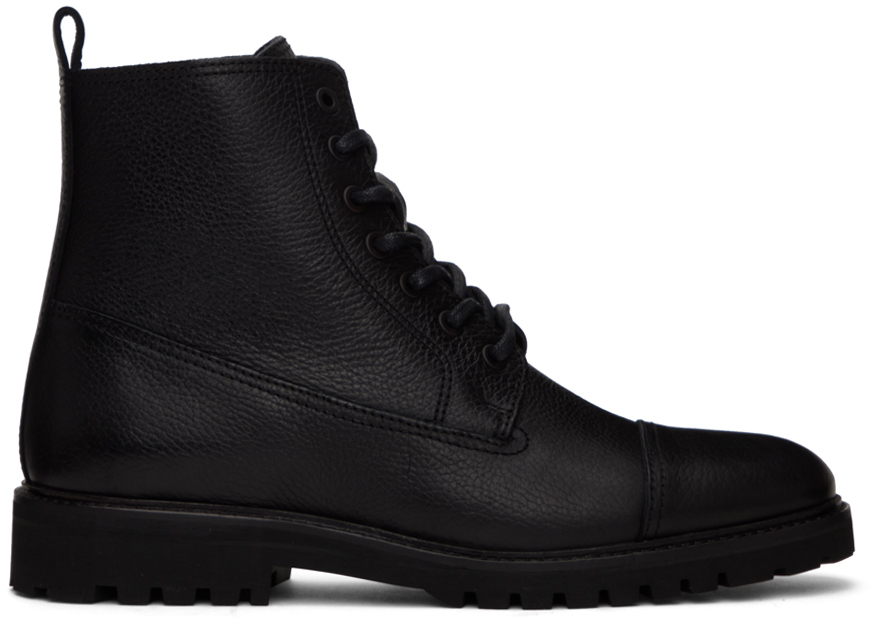 Belstaff Black Alperton Boots In Black Leather