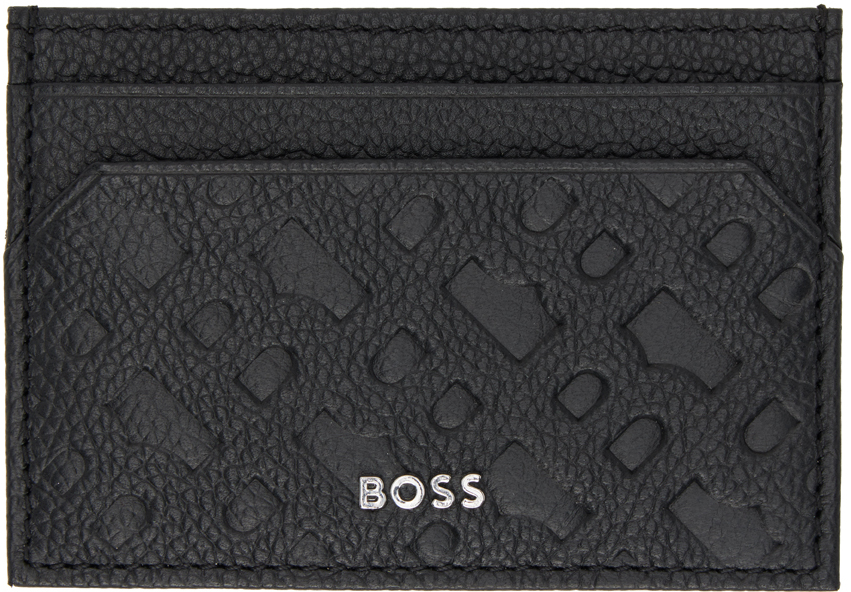 Hugo Boss Black Embossed Card Holder In Black 001