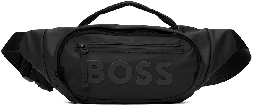 Hugo Boss Black Large Logo Belt Bag In 001 - Black