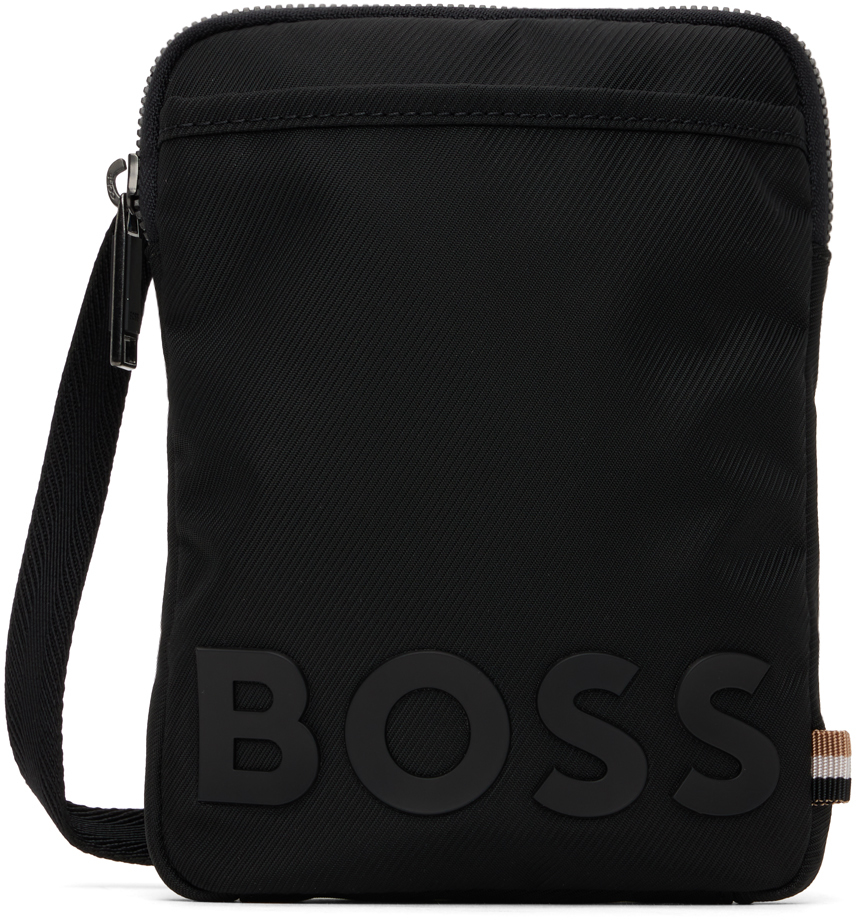 Hugo Boss Black Zip Pouch In 001 - Black
