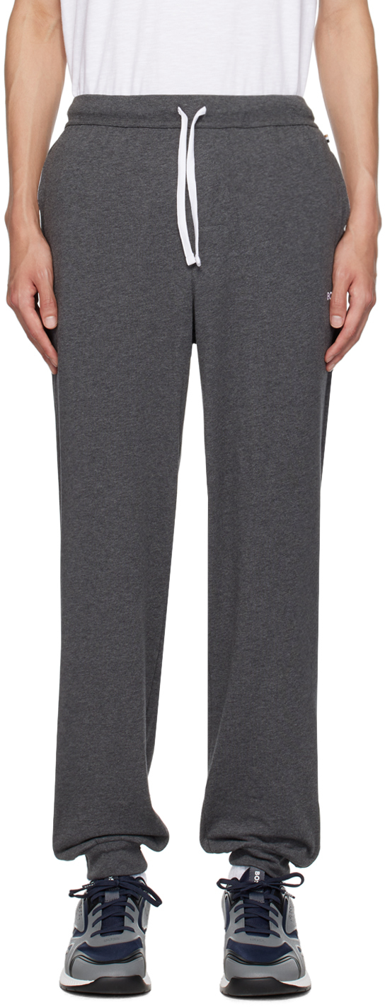 Gray Embroidered Track Pants