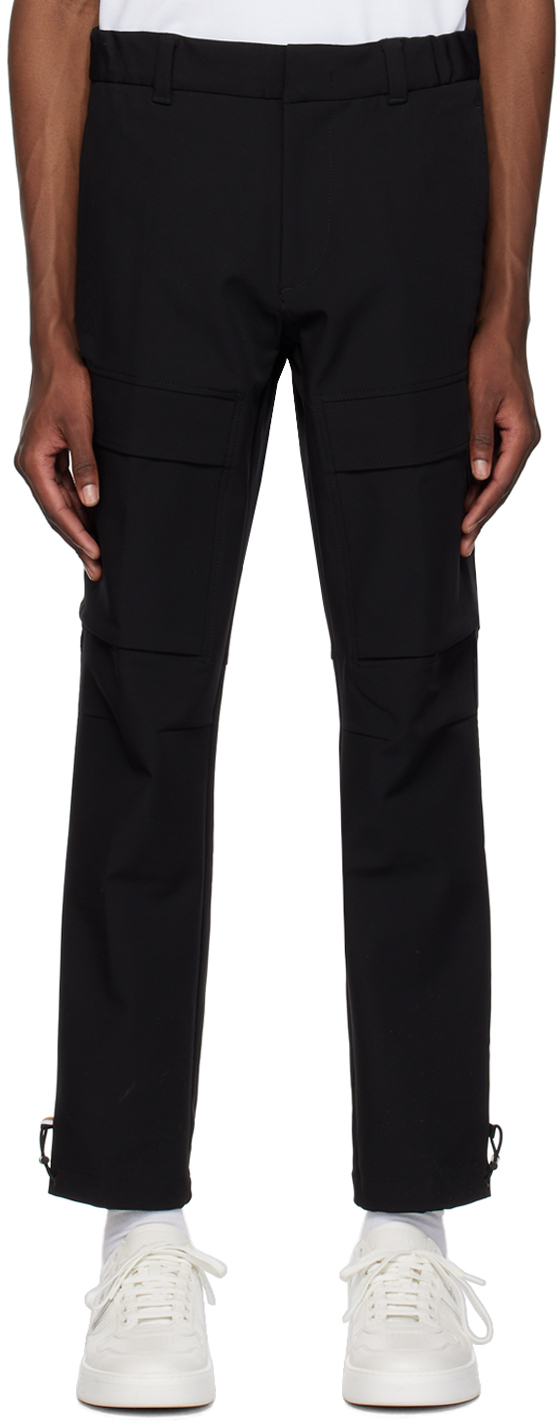 Hugo Boss Black Darted Cargo Pants In 001 - Black