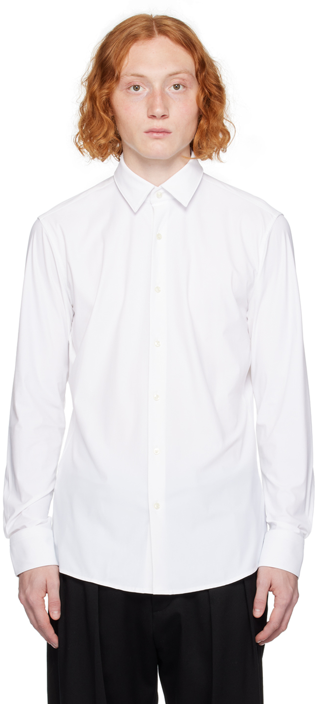 White Spread Collar Shirt