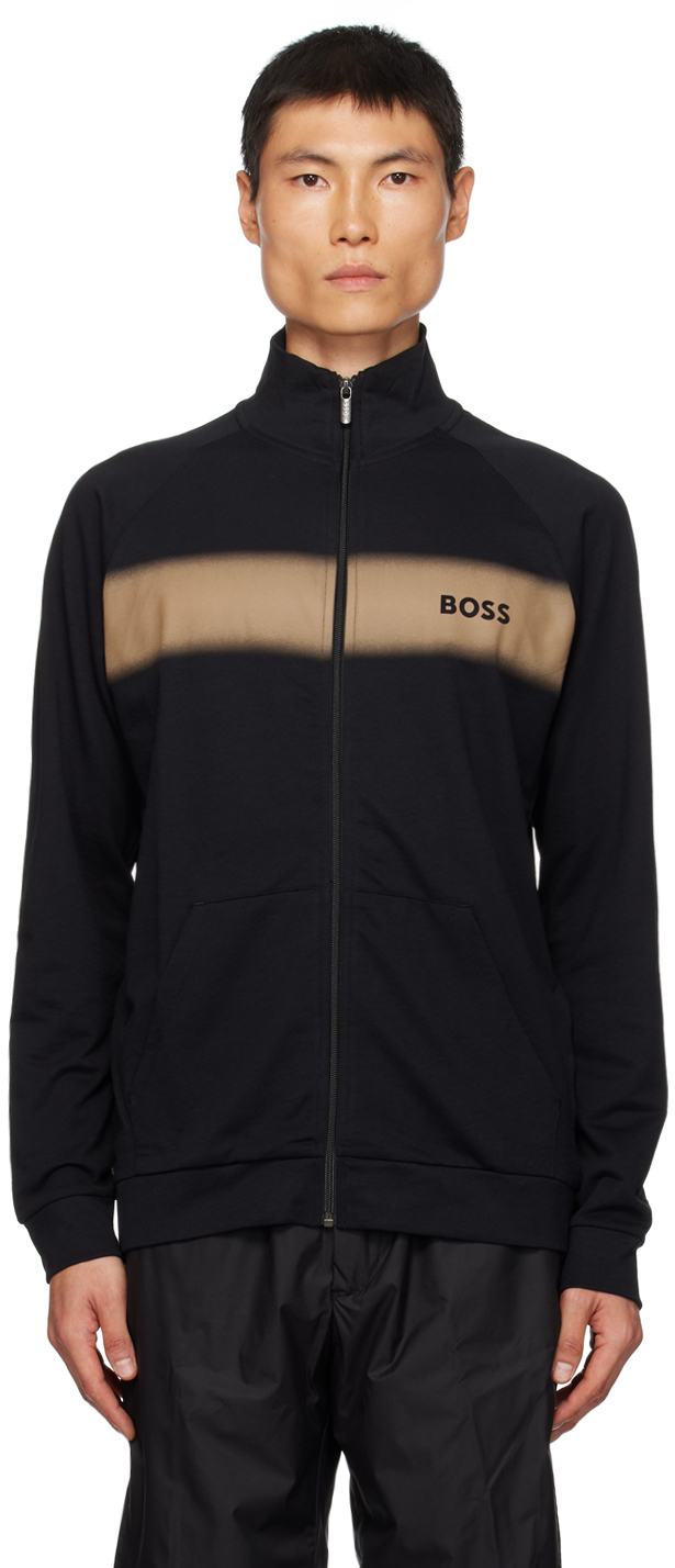 BOSS by HUGO BOSS Monogram-embossed Regular-fit Jacket in Blue for Men
