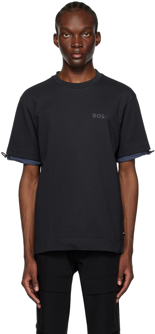 Shop Hugo Boss Navy Relaxed-fit T-shirt In 404 - Dark Blue