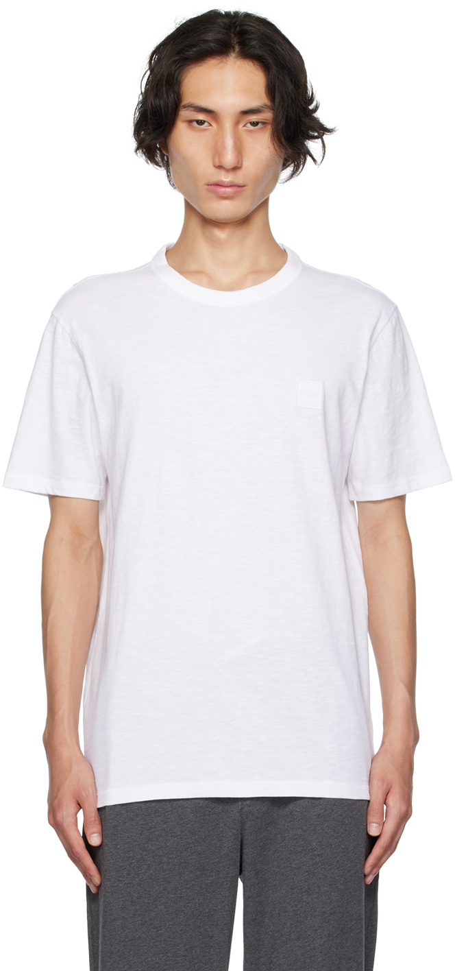 Shop Hugo Boss White Patch T-shirt In 100 - White