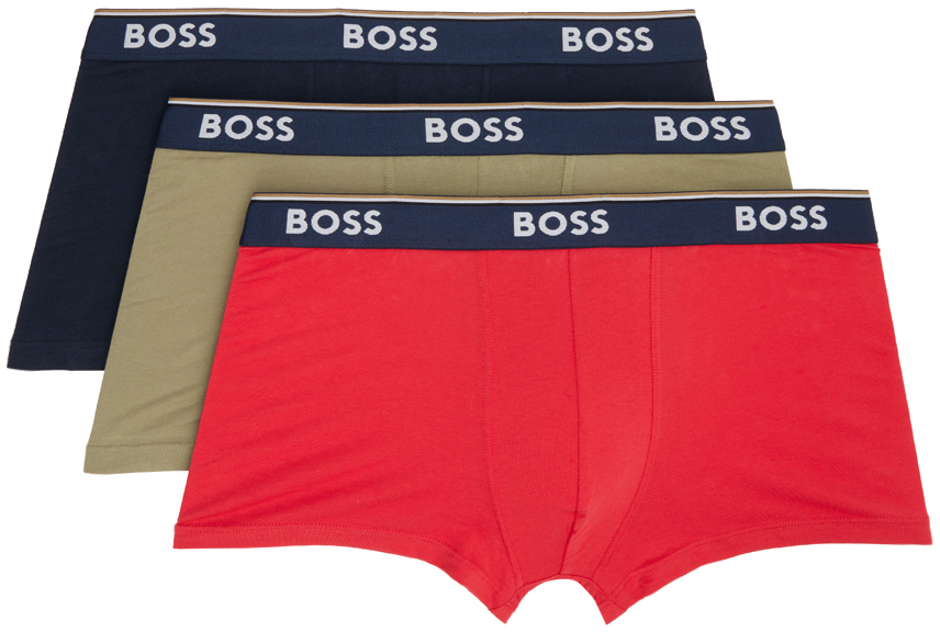 Hugo Boss Three-pack Multicolor Boxers In 968 - Open Miscellan