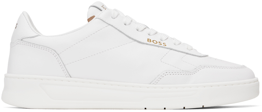 Shop Hugo Boss White Baltimore Sneakers In White 100