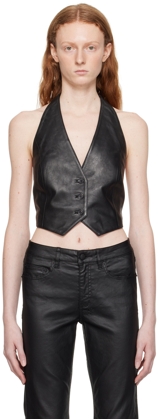 Black Brazen Leather Vest