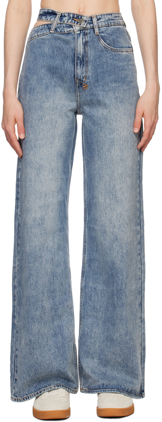 Blue Dettached Jeans by Ksubi on Sale