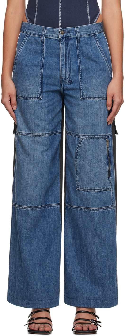 Ksubi: Blue & Gray Splice Jeans | SSENSE