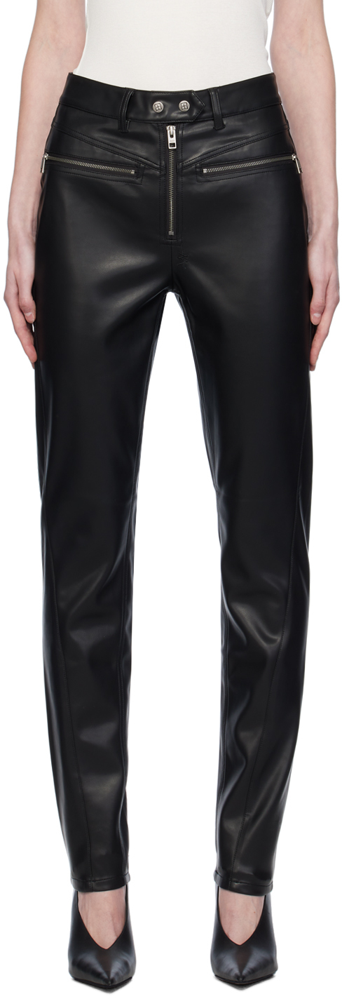 Black Vivienne Faux-Leather Trousers