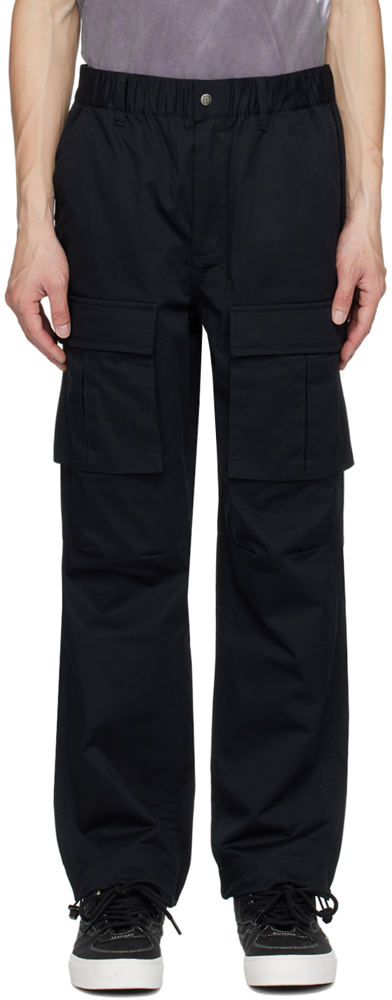 Ksubi: Black Embroidered Cargo Pants | SSENSE Canada