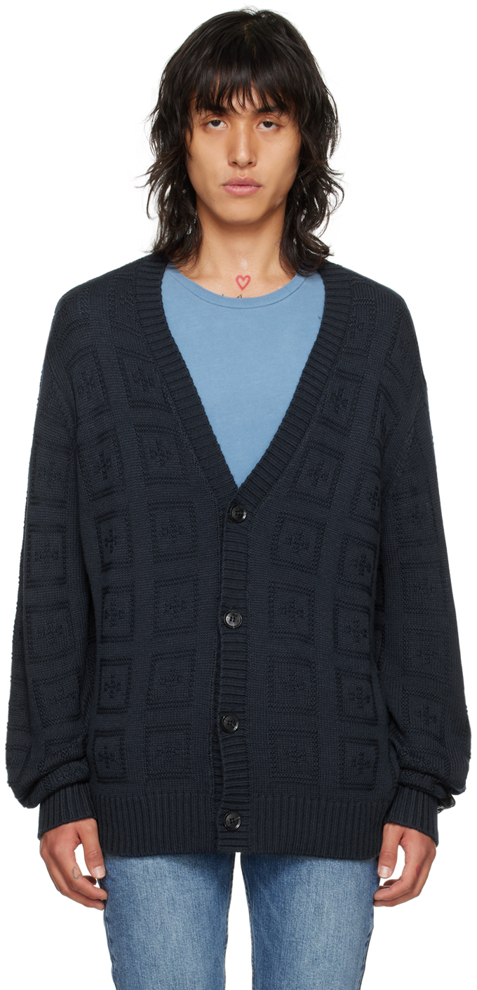 Navy Cross Out Cardigan