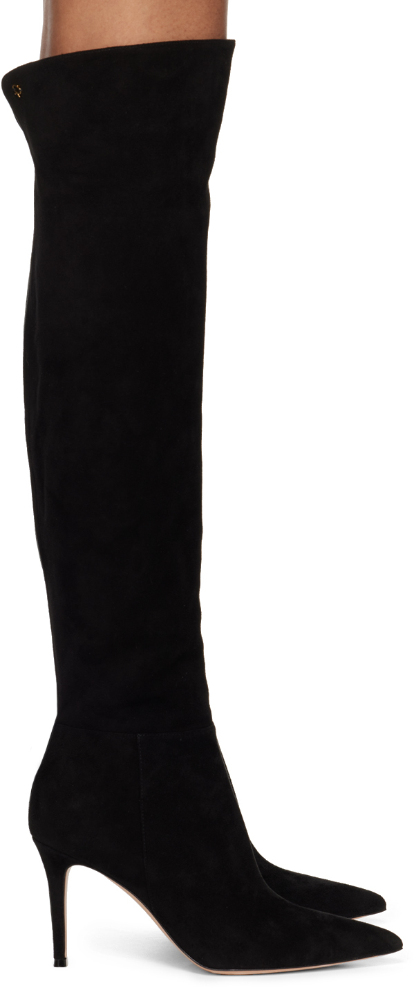 Black Jules Tall Boots by Gianvito Rossi on Sale