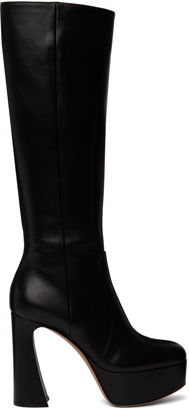 Gianvito Rossi Black Leather Platform Boots