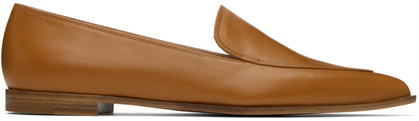 Shop Gianvito Rossi Tan Perry Loafers In Sienna