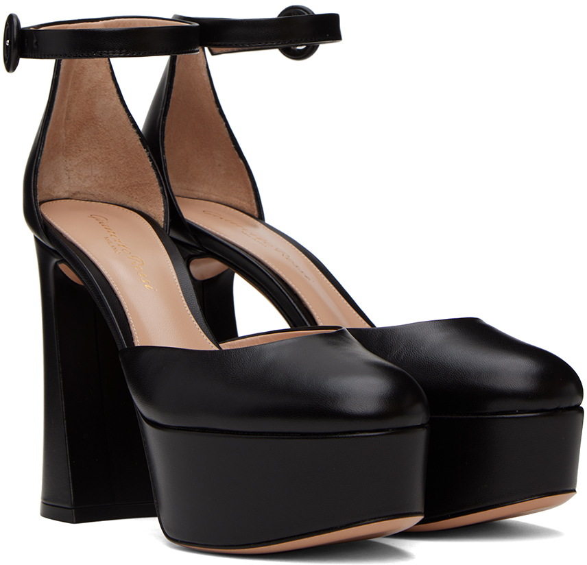 Gianvito Rossi Black Holly D'orsay Heels In Black