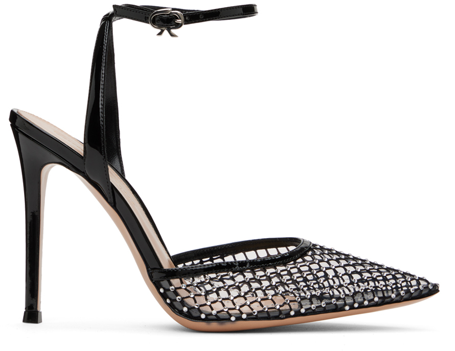 Black Crystal-Cut Heels