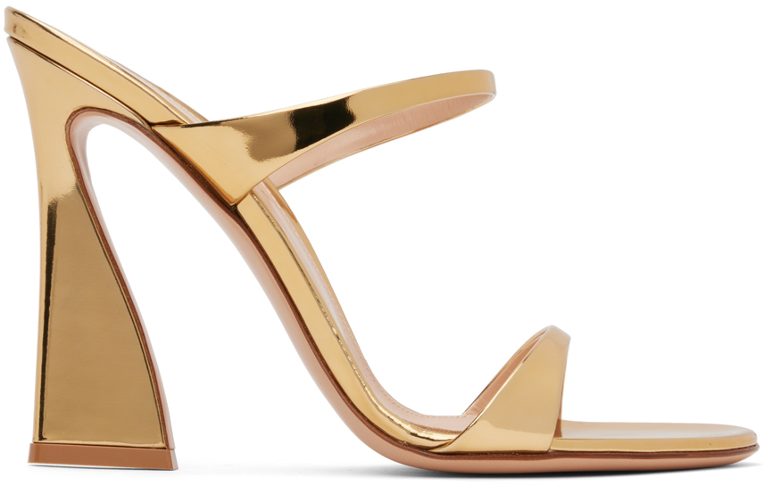 Shop Gianvito Rossi Gold Aura Heeled Sandals In Mekong