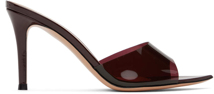 Gianvito Rossi Elle Leather And Pvc Sandals In Bourgogne+bourgogne