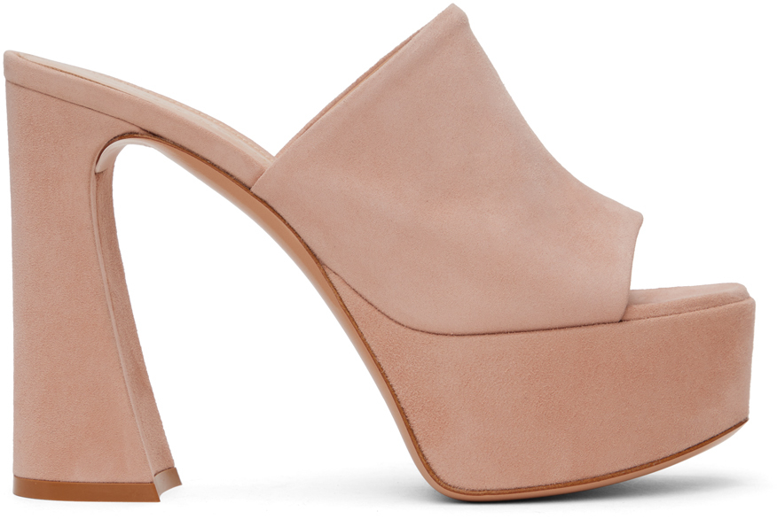 Pink Holly Mules by Gianvito Rossi on Sale