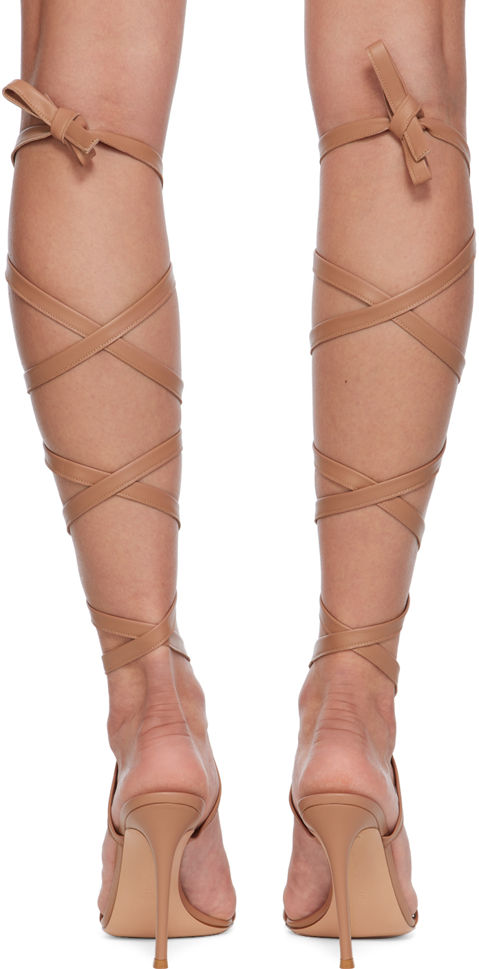 Gianvito Rossi Ssense Exclusive Pink Borneo Heeled Sandals In Praline