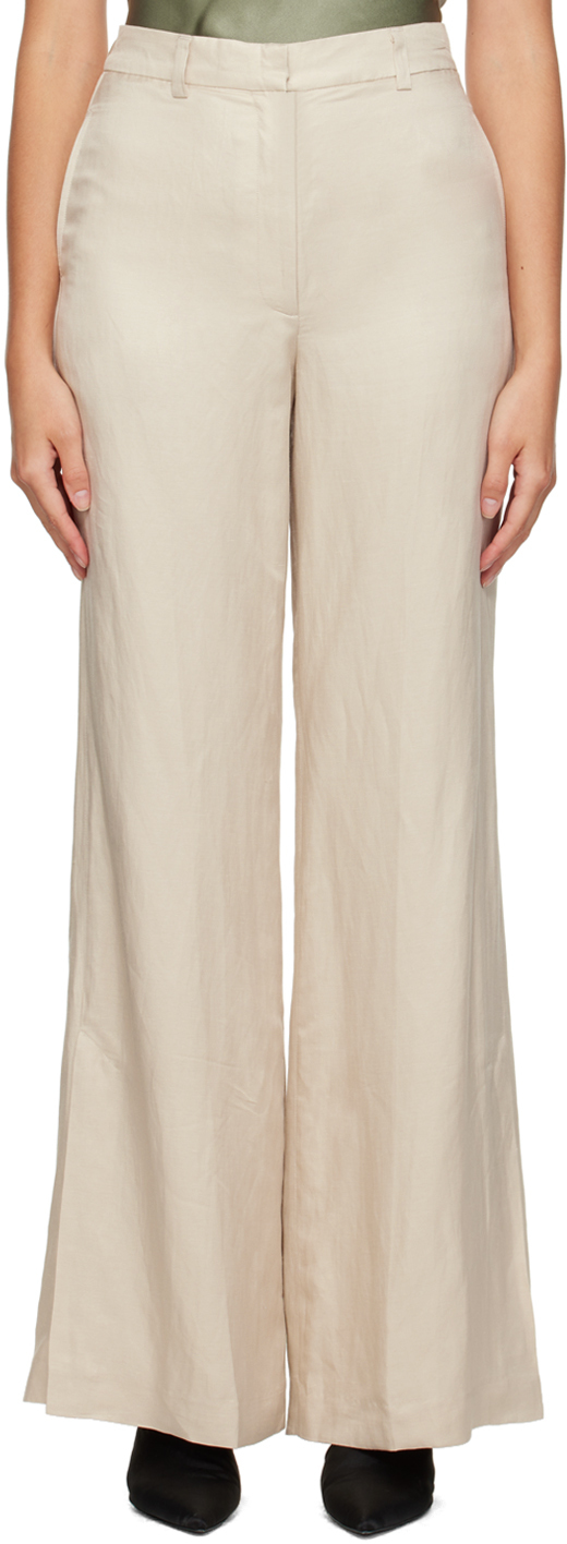 Off-White Lyra Trousers by ANINE BING on Sale