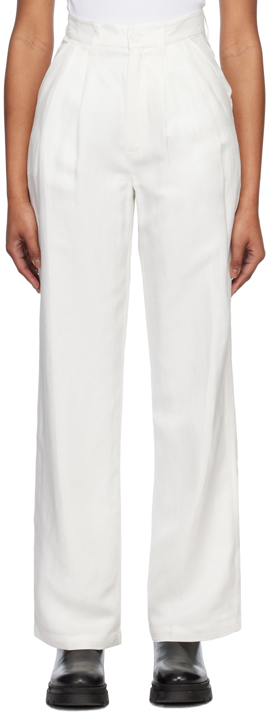 Anine Bing Carrie Wide-leg Trousers In White
