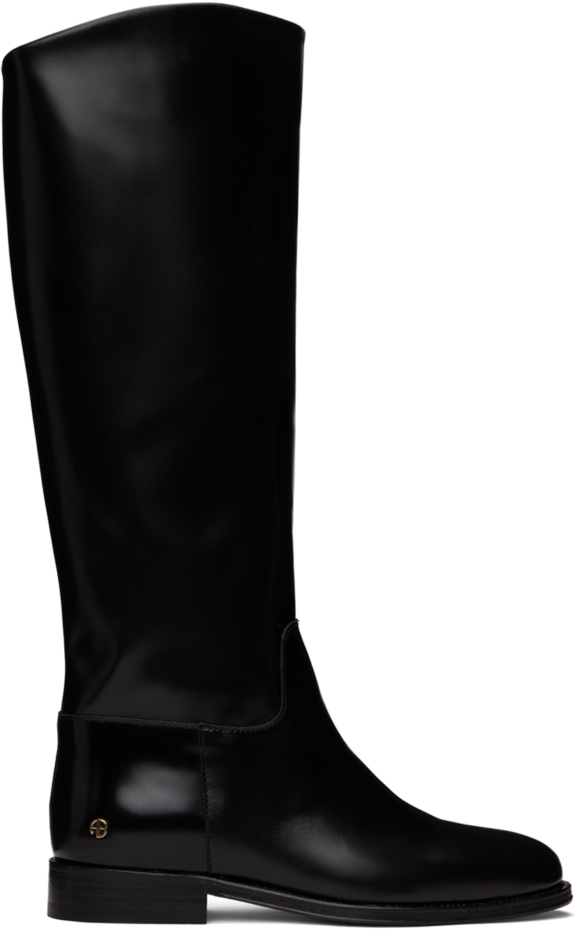 Anine Bing Kari Leather Riding Boots In Black | ModeSens