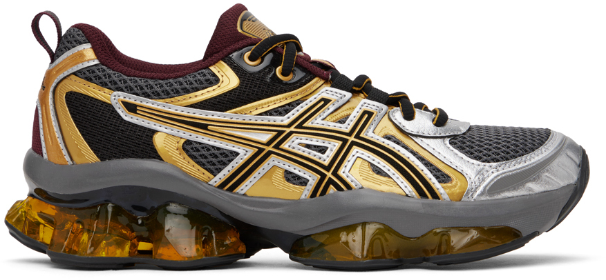 Asics Gold & Gray Gel-quantum Kinetic Sneakers In Multicolor