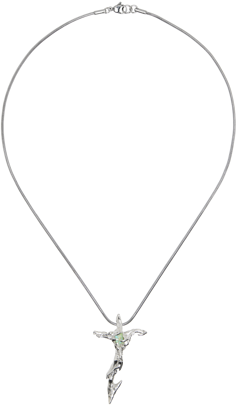 Harlot Hands SSENSE Exclusive Silver Muse Blade Pendant Necklace