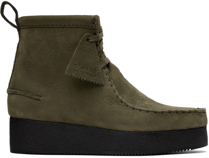 Clarks Originals Brown Wallabee Craft Boots In Army