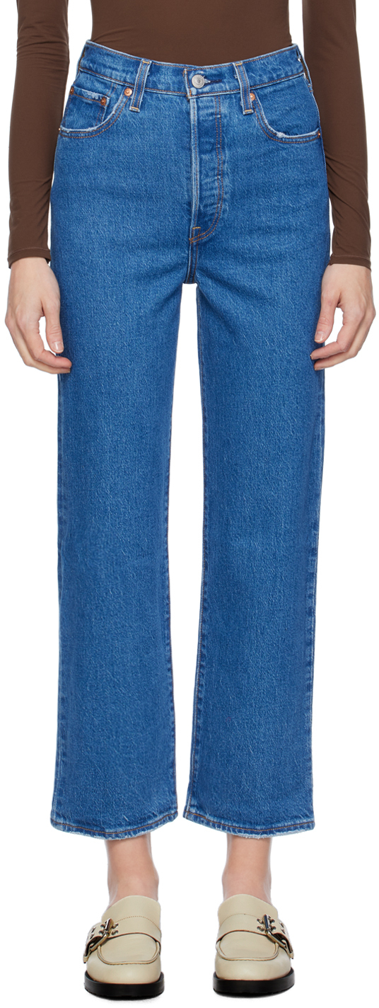 Ribcage straight ankle blue sales levi's