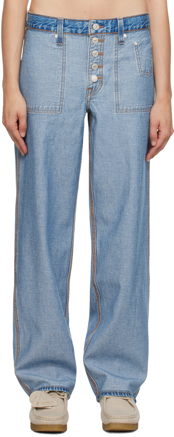 Levi's: Blue Baggy Dad Reversible Jeans | SSENSE